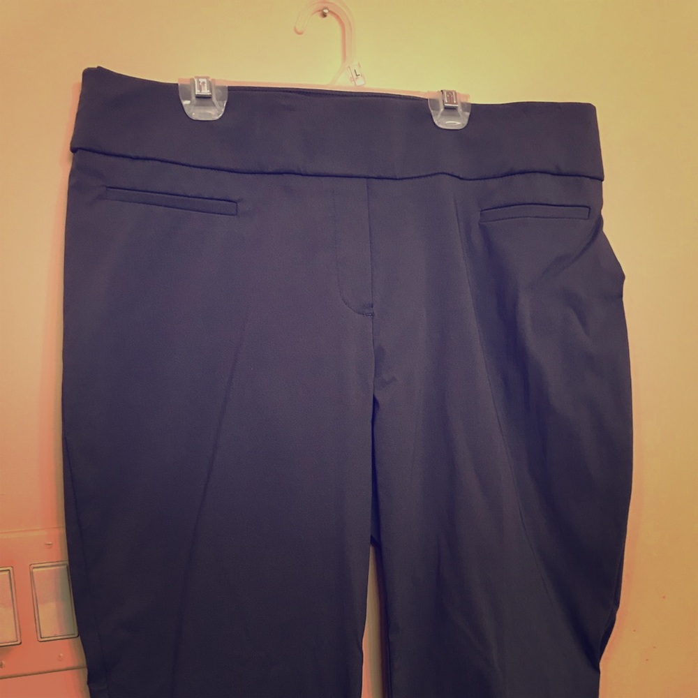Bootcut mid rise pull on dress pants